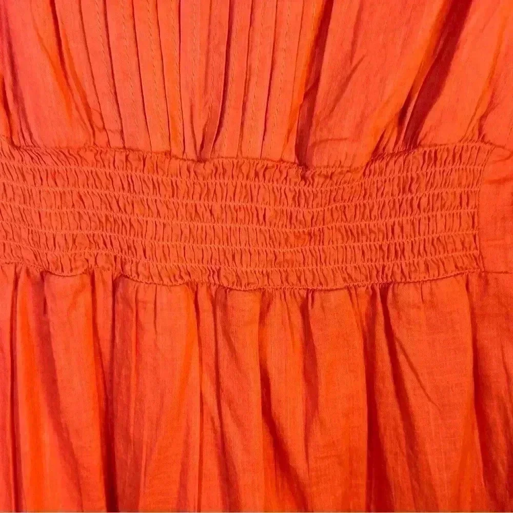 Anthro Akemi + Kin Josephine Small Embroidered Dress Coral 3/4 Sleeve NO SLIP - Picture 12 of 14